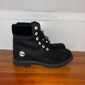 Black Timberland Boots (limited edition) size 9 with silver accents